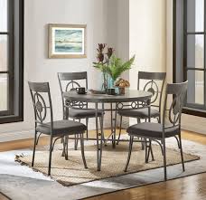 The dining set combines contemporary design and comfort which looksgreat at any kitchen or dining room. Acme 73185 87 5 Pc Landis Oak Finish Wood 42 Round Dining Table Set