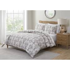 Tahari luxurious bedding king duvet cover set large floral vine branches garden flowers vintage botanical (king, yellow grey). Tahari Home Marla Taupe Damask Comforter Set
