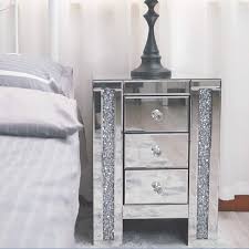 This is a great addition for your home whether you live in the country side or the busy city. Lazymoon Mirrored 3 Drawer Nightstand Accent Chest Cabinet Bedside Table Side Table Buy Online In Andorra At Andorra Desertcart Com Productid 220125161