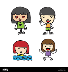 Cute cartoon people man and woman . drawing by Jaidee Family Style Stock  Vector Image & Art - Alamy