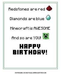 Happy birthday card by mbelles at @studio_calico. 20 Minecraft Birthday Card Design Templates Candacefaber