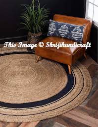 4x4 ft round rug tapis rond de chanvre tresse fait de paille etsy braided rag rugs braided jute rug vintage kantha quilts