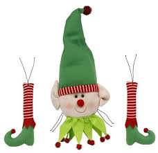 Elf Decor Kit 3pc Elf Face And Legs Christmas Decor 30 Height Deco Mesh Christmas Wreaths Elf Christmas Tree Decor Kits