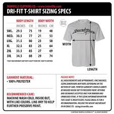 Ironville Size Charts Dri Fit T Shirts Powerlifting