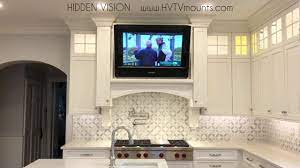Under the kitchen cabinet tv. Build A Hidden Tv Into Kitchen Cabinets Youtube