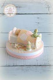 Fondant Baby Crib Cake Topper With Sleeping Baby Cute And Adorable For Baby Showers Christenings And 1s Baby Shower Cake Topper Baby Cake Topper Fondant Baby