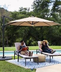 360 Degree Led Cantilever Offset Patio Umbrella W Tilt 10ft Offset Patio Umbrella Patio Umbrella Patio Umbrellas