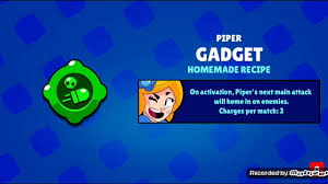 I recently got piper's 2nd gadget, homemade recipe. Unlocking Piper S Newest Gadget Homemade Recipe Brawl Stars Youtube