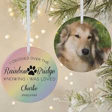 Create a truly touching fauna pet memorial ornament at zazzle. Rainbow Bridge Pet Memorial Personalized Ornament 2 Sided Matte Christmas