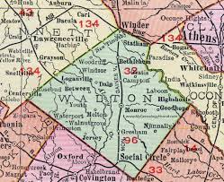Walton County Ga Map Walton County, Georgia, 1911, Map, Monroe, Social Circle, Winder,  Loganville, Good Hope, Campton