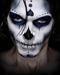 half face skull makeup man saubhaya