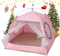 Amazon.com : Gigreinc Cat Princess Indoor Tent House Pet Dog Cute Floral  Cave Nest Bed Portable Dog Tents (M:38x38x36cm/15x15x14inch, Floral Pink) :  Pet Supplies