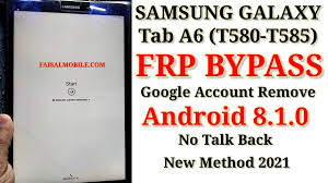 Oct 05, 2020 · unlock your samsung galaxy tab a6 after 5 password failures. Samsung Galaxy Tab A6 T580 T585 Frp Google Bypass New Method 2021 Android 8 1 0 No Talkback No Sim For Gsm