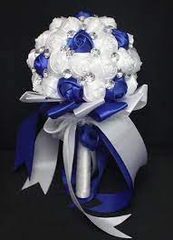 Handmade romantic wedding bouquet bridal holding bouquets bride bridesmaid bouqeut wedding decoration silk flowers with rhinestone decor (royal blue+white) 4.7 out of 5 stars. Royal Blue And White Silk Wedding Bouquets