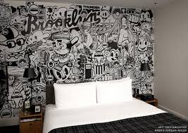 Black And White Graffiti Wall Art Ace Hotel New York X Mint Serf Mirf Freshness Mag Graffiti Bedroom Wall Design Bedroom Wall Art