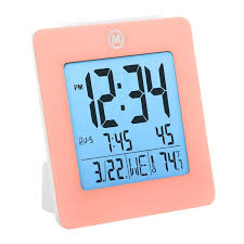 Pink alarm clock girls bedroom decor silicone cover lcd. Marathon Pink Square Digital Alarm Clock Cl030050pi Rona