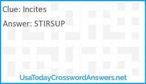 In puzzle page october 4, 2019. Incites Crossword Clue Usatodaycrosswordanswers Net
