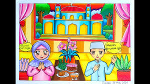 Find & download free graphic resources for hari raya. Menggambar Tema Hari Raya Idul Fitri Di Rumah Aja Cara Gradasi Warna Ep 218 Youtube