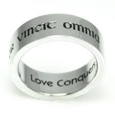 Poesy Ring Amor Vincit Omnia Love Conquers All Ring Promise Ring C01180pf5op Wedding Engagement Promise Stainless Steel Rings Promise Rings Rings