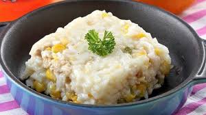 Mpasi 6 bulan hari 2 porsi jagung lebih banyak dari bahan lainnya Resep Mpasi Nasi Tim Jagung Tempe Inspirasi Shopee