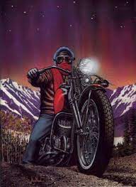 Pin On Art Of Motorcycles Bikers Of David Mann David Uhl And Other Artists