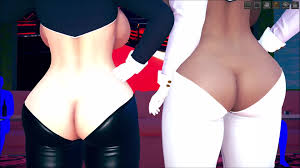 MUSASHI & TENRYUU WEARED REVERSE BUNNY SUIT PERFORM W POLE DANCED by NIGHT  CLUB（逆バニーを着た武蔵＆天龍がナイトクラブでWポールダンス）｜俺の3Dエロ動画