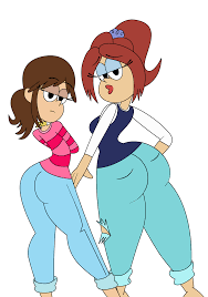2girls ass big ass big butt brita (the loud house) brown hair butt  clothes clothing denim eyelashes female female only fiona fiona (the loud  house) full body huge ass