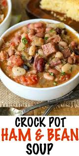 Crock Pot Ham And Bean Soup Is The Perfect Hearty Meal To Come Home To On A Chilly Day This Ham And Bean Soup Crockpot Ham Hearty Meals