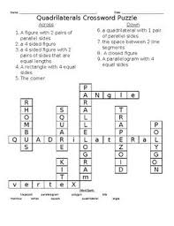 A Quadrilaterals Crossword Puzzle With Word Bank And Key Quadrilaterals Crossword Crossword Puzzle