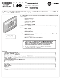 Diagram trane wiring thermostat sfthcts742. Schlage Link Tzemt500 Trane Thermostat Installation Manual Manualzz