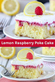 Easy Lemon Cake Recipe Lemon Raspberry Poke Cake Recipe Poke Cake Lemon Cake Easy Dessert Recipes Easy