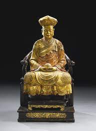 清十八 十九世紀木漆金加彩祖師坐像 lot sculpture sothebys art