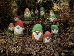 Dwarf Gnome Of Stone To The Garden Gift Gartdeco Rock Crafts Stone Crafts Hand Painted Rocks