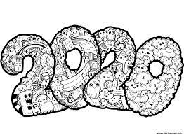 Free coloring pages & printables. New Year 2020 Doodle Coloring Pages Printable