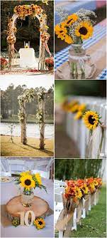 23 Bright Sunflower Wedding Decoration Ideas For Your Rustic Wedding Weddinginclude Sunflower Wedding Decorations Sunflower Themed Wedding Rustic Sunflower Wedding