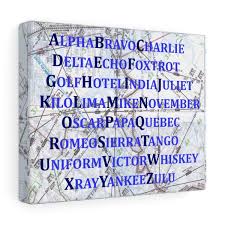 This original alphabet was used in civil aviation until world war ii and continued to be used by the the u.s. Amazon Com International Phonetic Alphabet Map Art Print Gift For Pilot Blue Nursery Decor Handmade