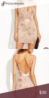 Stunning Rose Gold Dress Multiple Sizes Trendy Party Dresses Mini Cocktail Dress Nice Dresses