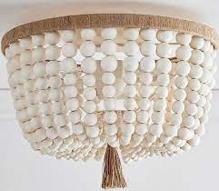 Flush Mount Wooden Beaded Light Ceiling Lights Low Ceiling Lighting Flush Mount Ceiling Lights