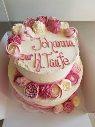 Tauftorte Madchen Ohne Fondant Buttercremeblumen Rosa Christening Cake Girl Buttercreamflowers Taufe Kuchen Madchen Taufe Kuchen Torte Taufe