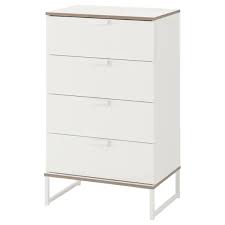 Trysil Commode 4 Tiroirs Blanc Gris Clair 60x99 Cm Ikea Schubladen Ikea Kommode