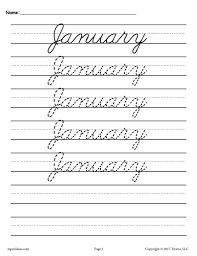 12 Months Of The Year Cursive Handwriting Worksheets Cursive Handwriting Worksheets Cursive Handwriting Practice Cursive Handwriting