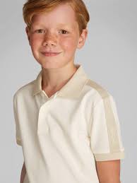 Calvin Klein Calvin Klein Boys Pique Tape Polo Shirt in Beige