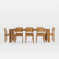 Seats up to 6 individuals, large enough for family dinners or small gatherings with friends to enjoy some quality time together. Playa Outdoor Expandable Dining Table 8 Chairs Set