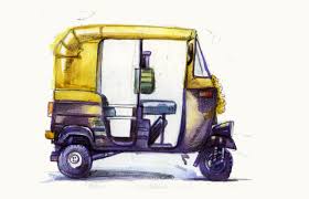 How To Draw An Auto Rickshaw Indian Illustration Drawings Vintage Posters