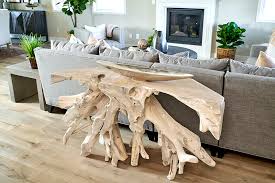 This Cypress Root Console Table Upon Entering Chateau Plan 2 Makes A Statement And Sets The Tone For T Entry Way Design Natural Wood Table Entryway Inspiration