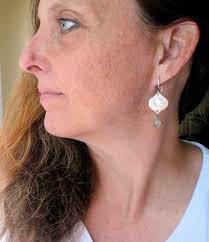 Muse Earrings Oxidized Fine and Sterling Silver. Moss Aquamarine. Handmade  Dangle Earrings