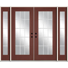 Sidelights and transoms can transform the look of your entryway. Reliabilt 96 In X 80 In Fiberglass Full Lite Right Hand Inswing Wineberry Stained Prehung Double Front Door With Sidelights In The Front Doors Department At Lowes Com