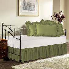 Fabric forms bed skirt on 3 sides with a 3 overlap on corners of dust ruffle. Day Bed Ruffled Bed Skirt Shopbedding Com
