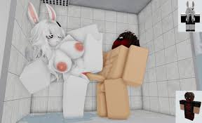 Rabbit in heat in the shower - Roblox R34 shower porn fantasy with furball Robloxian bitch