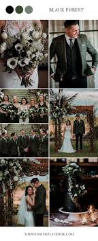 Black And Green Wedding Colors Striking Black White Amp Forest Green Wedding Inspiration Forest Green Wedding Green Wedding Inspiration Green Themed Wedding